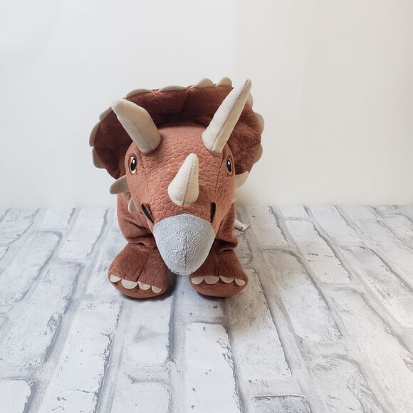 Brown Soft Triceratops Dinosaur Plush - Picture 4 of 5